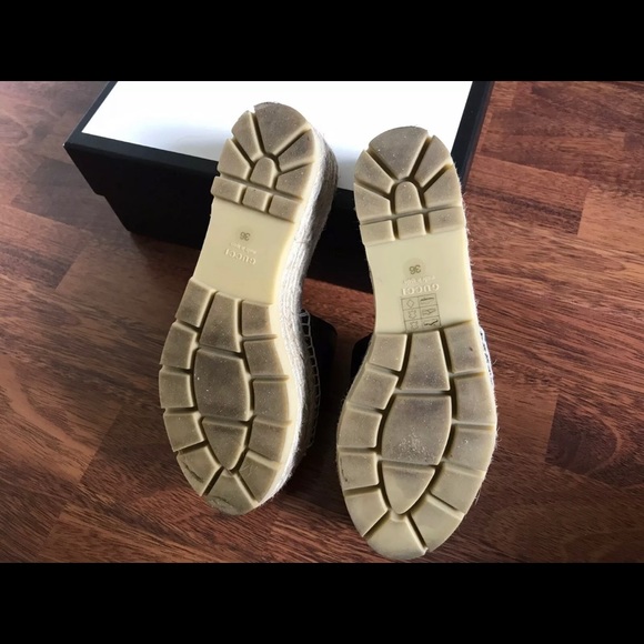 SOLD Authentic Gucci Black Leather Espadrille - Picture 5 of 7